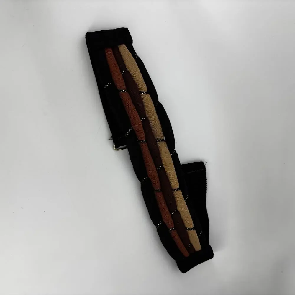 Vtg Cummerbund Belt Women's Puffy Fabric Belt Brown Tan OS